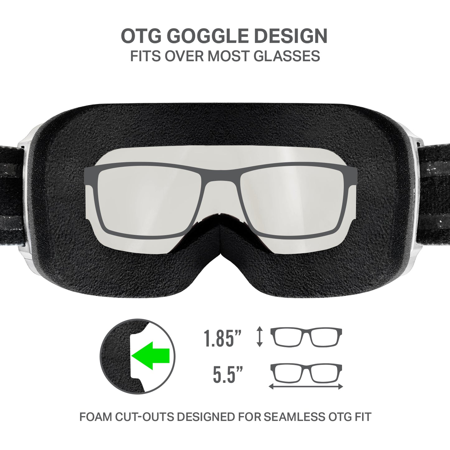 cristo snow goggle- asian fit, non slip