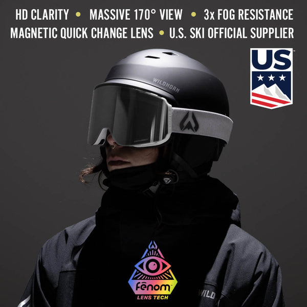 Wildhorn Outfitters Maxfield Pro M Cylindrical Snow Goggle Arctic White With Silver Lenses